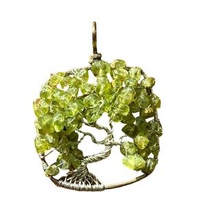Sterling Silver and peridot tree pendant